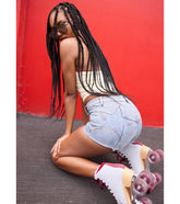 Super Star Mid-Rise Denim Shorts