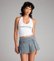 Off Duty Cool Denim Mini Skort