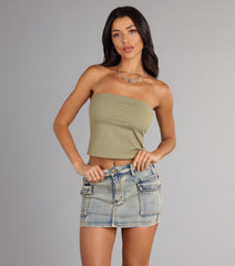 Throwback Cool Denim Cargo Mini Skirt