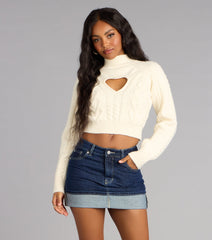 Cuffed Up Denim Mini Skort