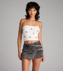 Buckle Up Baby High-Rise Denim Skort