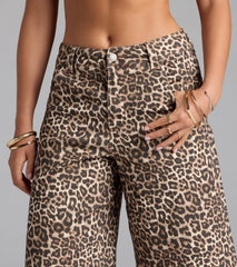 Running Wild Leopard Mid Rise Bermuda Denim Shorts