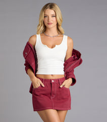 Match Point Mid-Rise Denim Skort