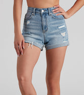 Meli Mid-Rise Cuff Denim Shorts By Windsor Denim