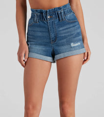 In The Bag High Rise Denim Shorts