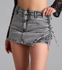 Coolest In The Room Acid Wash Denim Skort