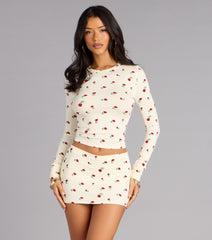 Sweet Talk Rose Print Pajama Skort