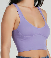 Fave Staple Ribbed Knit Cropped Tank Top