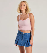 Get The Look Scoop Neck Bow Crop Tank Top
