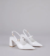 Point Made Buckle Strap Sling-Back Pumps