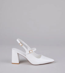 Point Made Buckle Strap Sling-Back Pumps