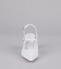 Point Made Buckle Strap Sling-Back Pumps