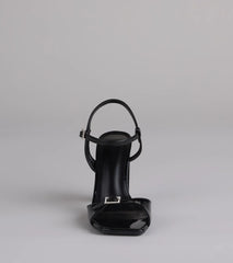 Booked And Busy Rhinestone Buckle Block Heels