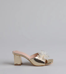Sweet Glamour Rhinestone Bow Mules
