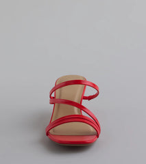 Cute Attitude Strappy Kitten Heel Mules