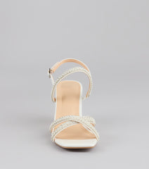 Shine All Night Pearl Rhinestone Block Heels