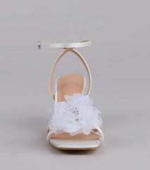 Glam Bloom Flower Strap Kitten Heels