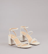 Chic And Polished Pearl Satin Block Heels