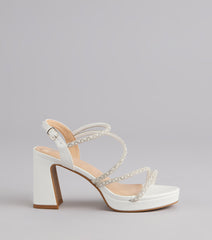 Shine On Pearl Rhinestone Heels