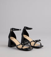 City Lights Bow Grommet Block Heels