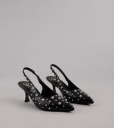 Edge Play Studded Slingback Pumps