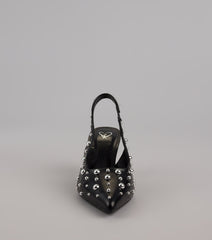 Edge Play Studded Slingback Pumps