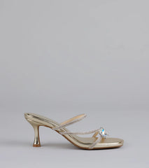 Butterfly Kisses Rhinestone Metallic Heels