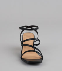 Sleek Steps Strappy Wide Fit Block Heels