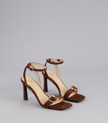 Sleek And Bold Buckle Strap Stiletto Heels