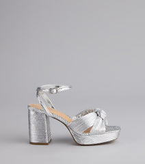 Shimmer Steps Metallic Block Heels