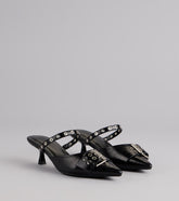 Rebel Chic Buckle Kitten Heels