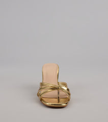 Shine Bright Metallic Thong Kitten Heels