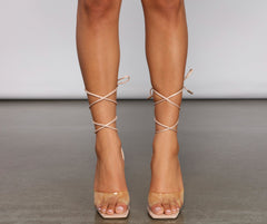 Runway Moment Lace Up Stiletto Heels