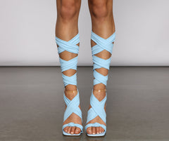 VIP Diva Lace-Up Stiletto Heels