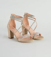 Glitter And Gleam Rhinestone Block Heels