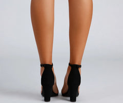 Classic And Sleek Nubuck Block Heels