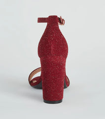 So Spectacular Glitter Block Heels