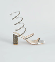 Spring Into Rhinestone Block Heels