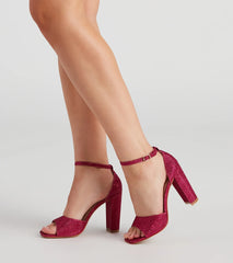 Own This Shine Glitter Block Heels