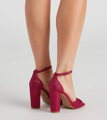 Own This Shine Glitter Block Heels