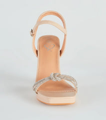 Ready Or Knot Rhinestone Platform Heels