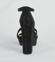 Glitzy Status Rhinestone Platform Heels