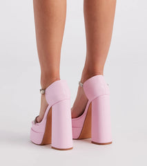 Pretty Girl Walk Rhinestone Platform Heels