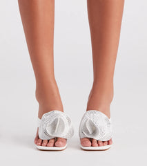 Sweet Beginnings Rhinestone Rosette Mules