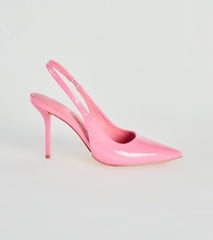 Stylish Directions Patent Sling Back Pumps