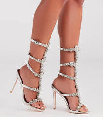 Made To Party Rhinestone Chrome Stiletto Heels