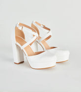 Signature Style Platform Block Heel Pumps
