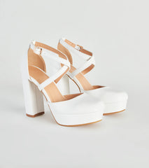 Signature Style Platform Block Heel Pumps