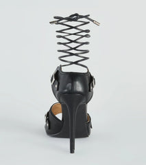 Strapped In Edge Buckle Detail Stiletto Heels