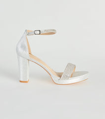 Glam Time Rhinestone Glitter Platform Heels